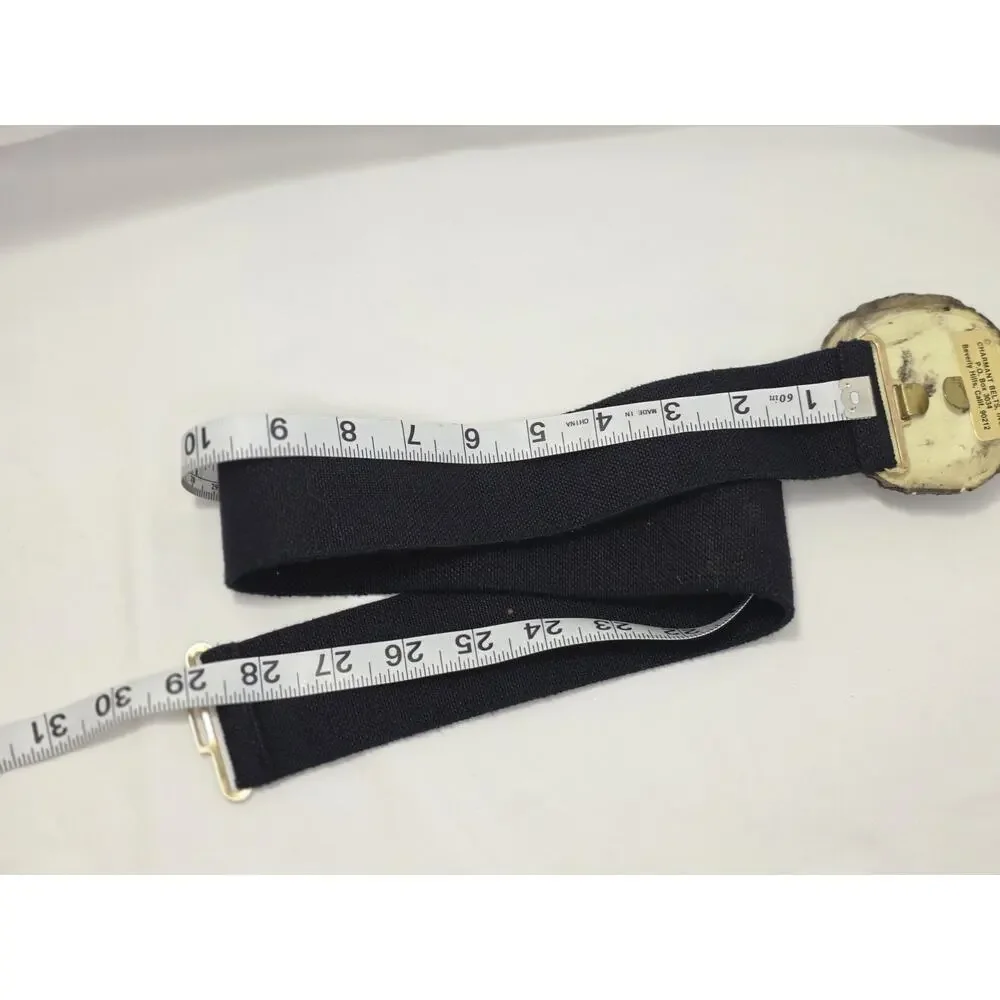 Charmant Belts Lion Head Buckle Women Large Black Elastic Stretch Statement Belt